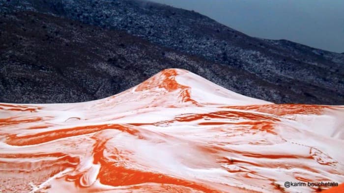 Fotojamlanma: Sahroi Kabirda qor yog‘di