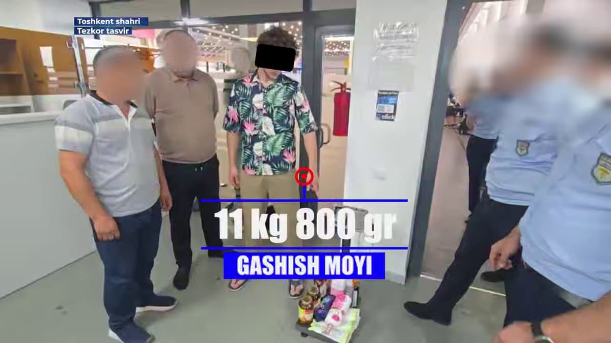 Toshkent aeroportida 11,8 kg gashish moyi musodara qilindi