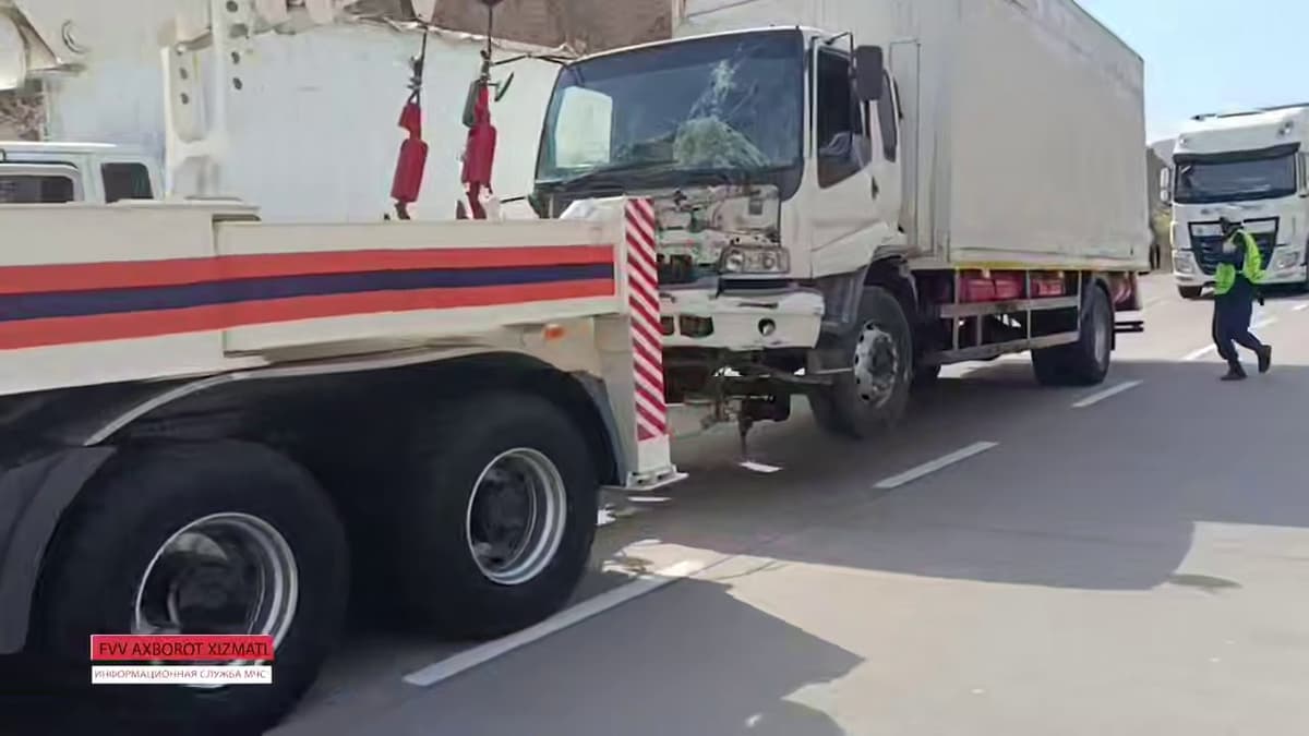 Qamchiqda Isuzu yuk avtomobili yo‘ldan chiqib ketdi