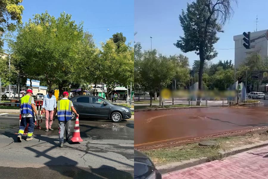 Uchtepada quvurlar yorilishi oqibatida suv toshdi