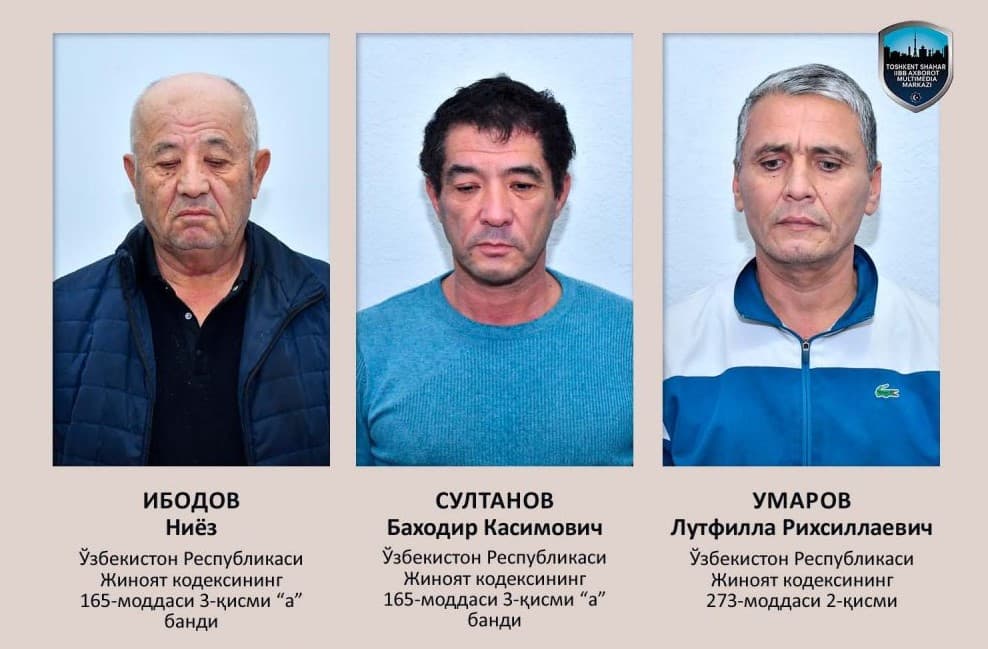 Toshkentda ushlangan jinoiy guruh a’zolariga sud hukmi o‘qildi
