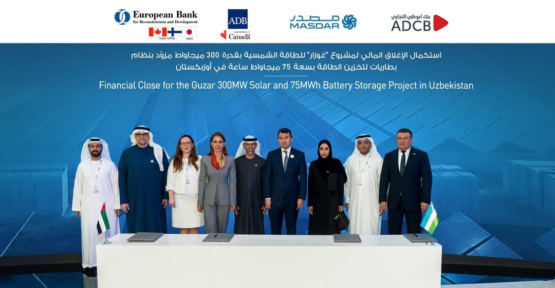 Masdar kompaniyasi Qashqadaryoda quyosh stansiyasi va energiya saqlash tizimi quradi
