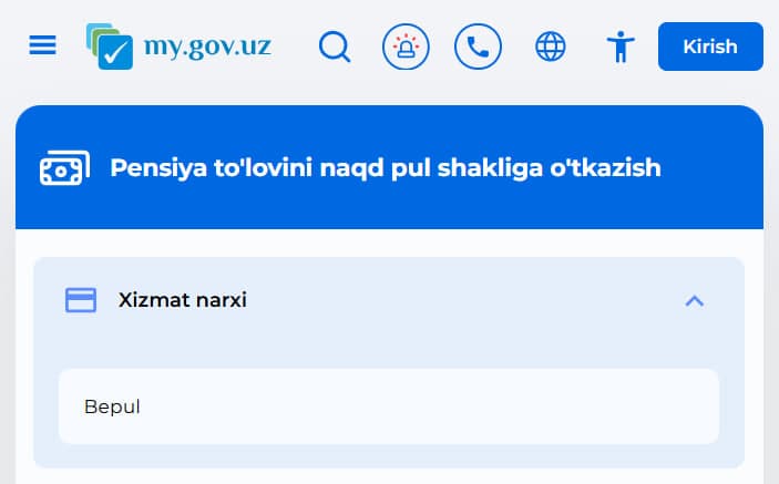 Pensiyani naqd shaklga o‘tkazish osonlashdi