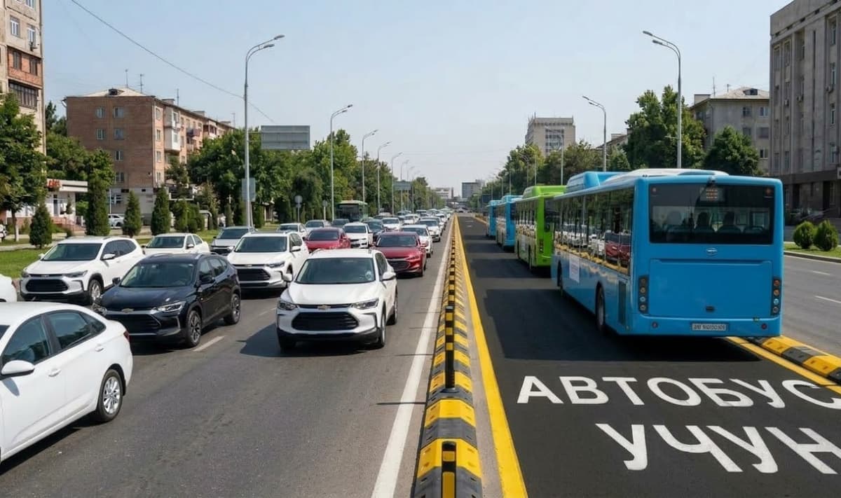 Avtobuslar uchun maxsus yo‘laklar to‘siqlar bilan ajratiladi