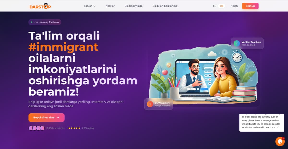 darstop.com bosh sahifasidan skrinshot
