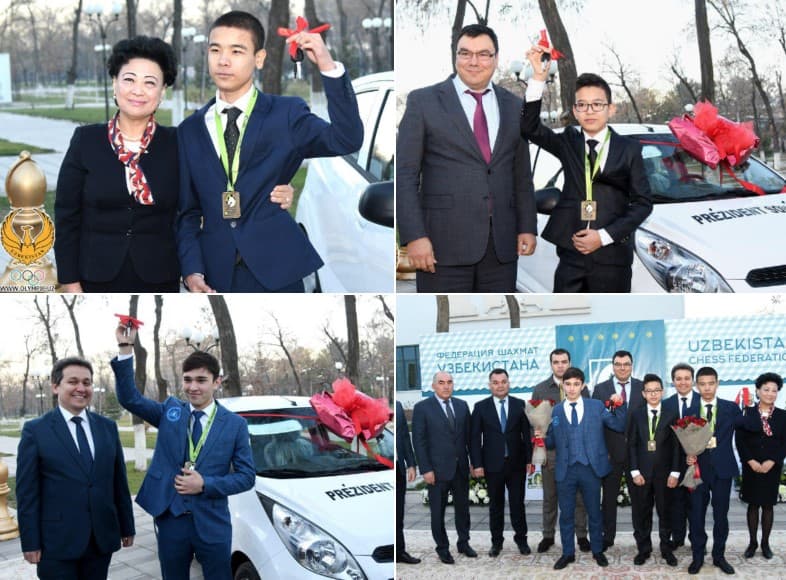 Olimpiada g‘olibi bo‘lgan o‘zbekistonlik o‘smir shaxmatchilarga «Spark» avtomobillari berildi