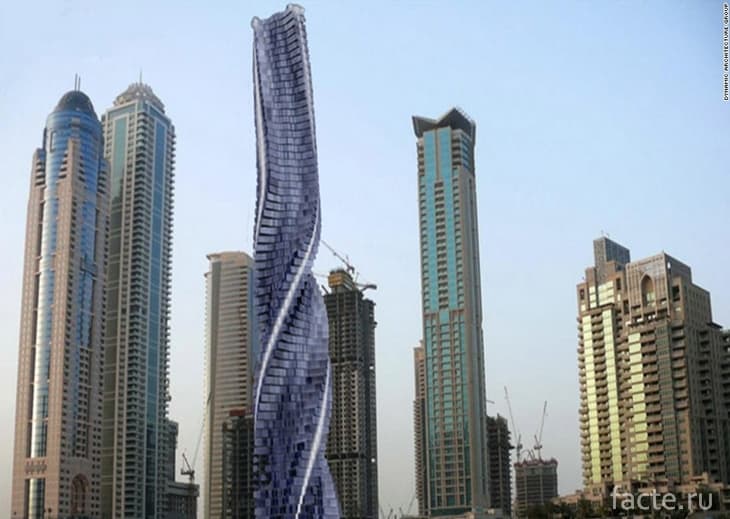 Dunyodagi raqsga tushadigan ilk osmono‘par bino – Dubaydagi Dynamic Tower