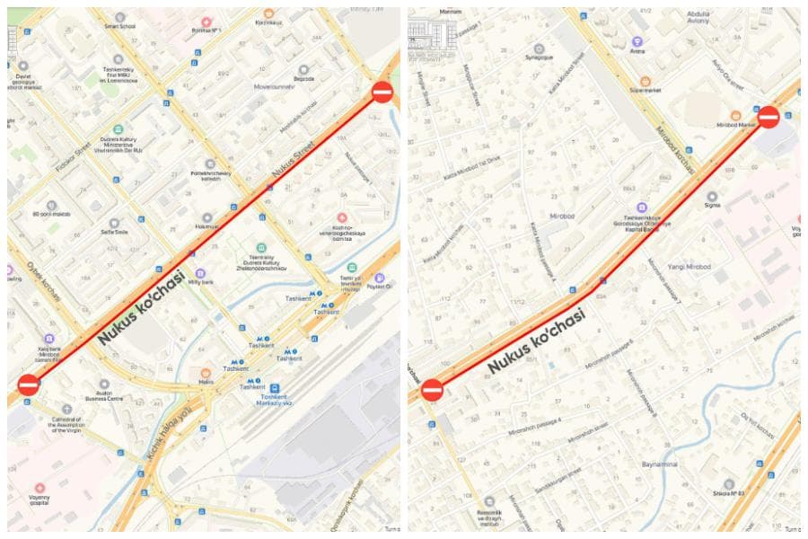 Toshkent shahridagi Nukus ko‘chasida harakatlanish qisman cheklanadi