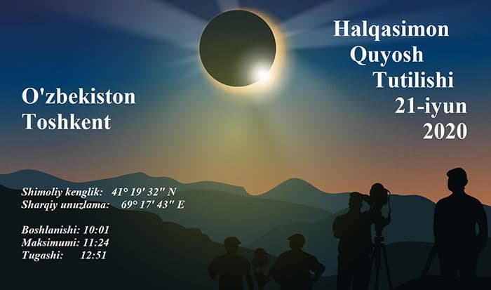 O‘zbekistonda qisman quyosh tutilishi kuzatiladi