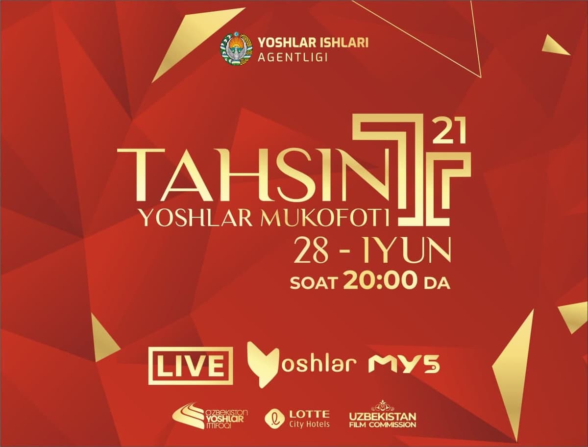 Toshkentda «Tahsin» yoshlar mukofoti taqdirlash marosimi bo‘lib o‘tadi