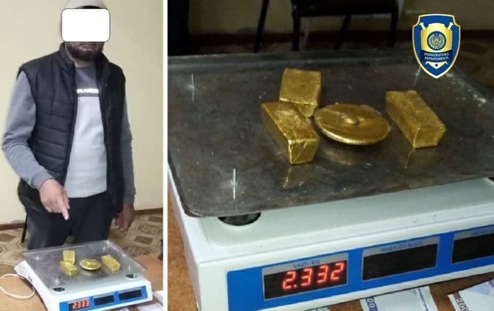 Navoiyda 2,3 kg oltinni muomalaga kiritmoqchi bo‘lgan shaxs ushlandi
