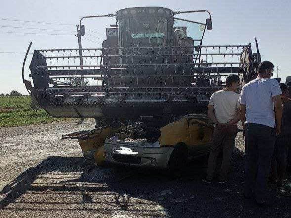 Qashqadaryoda kombayn bilan to‘qnashgan Matiz yo‘lovchisi vafot etdi