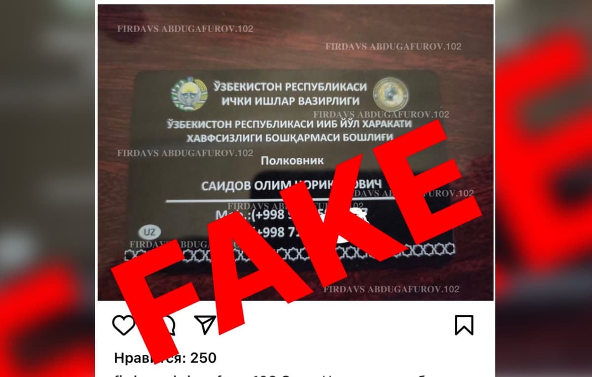 Haydovchilar orasida maxsus «vizitka»lar tarqaldi. YHXX ular soxta ekanini ma’lum qildi