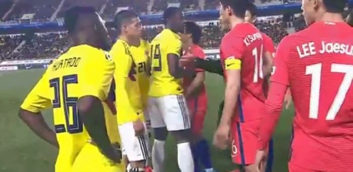 Video: Kolumbiyalik futbolchi Janubiy Koreyaga qarshi o‘yinda irqchilik qildi