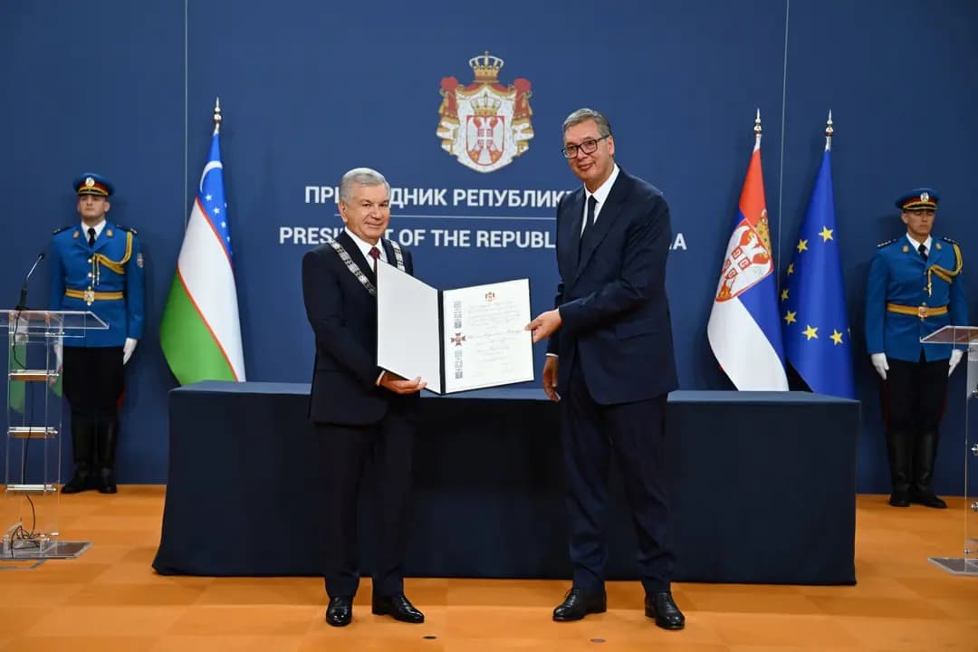 President of Uzbekistan receives Serbia’s highest state award