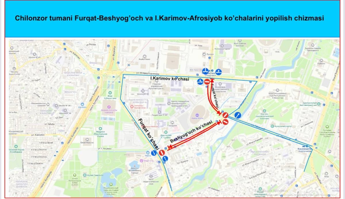 «Humo Arena» oldidagi ko‘chalarda avtomobillar harakati cheklanadi