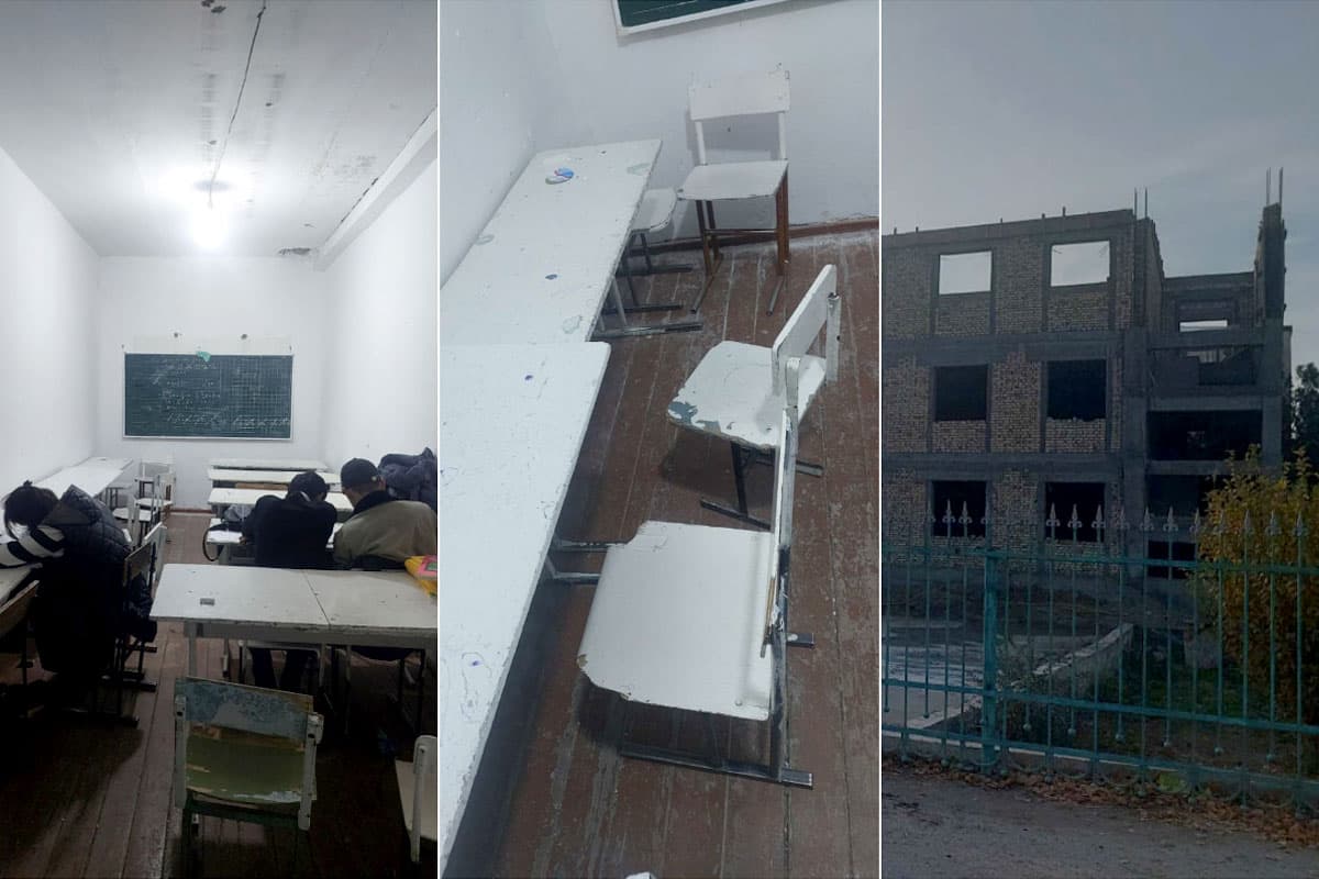 “Eski, sovuq sinfxonalarda o‘qiyapmiz” – Buxoroda qurilishi bitmagan maktab-internat o‘quvchilari sarson bo‘lyapti