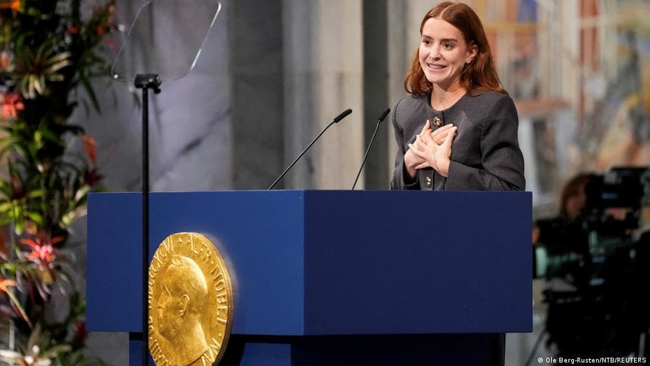“Demokratiya erkinlik uchun kurashishi kerak”: Machadoning Nobel nutqi Osloda o‘qib eshittirildi