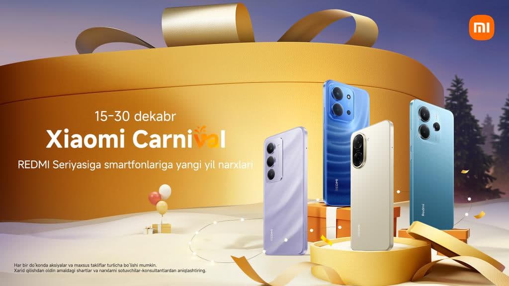 Xiaomi’dan Yangi yil aksiyasi: 15-31 dekabr kunlari Redmi smartfonlariga maxsus narxlar