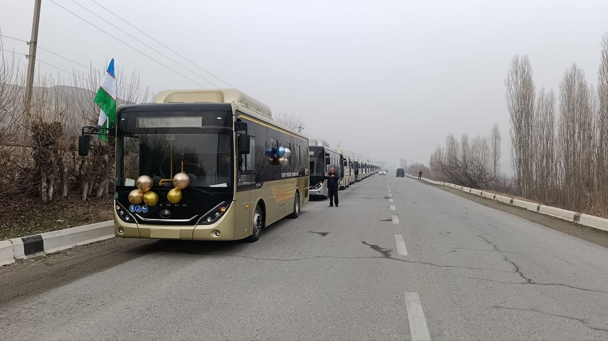 Farg‘ona shahriga Xitoydan 24 ta avtobus olib kelindi