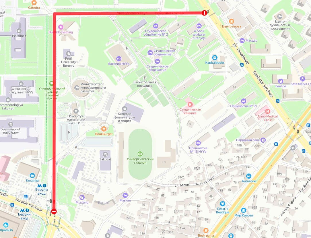 «Talabalar festivali» o‘tkazilishi sabab Olmazor tumanidagi ko‘cha vaqtincha yopiladi
