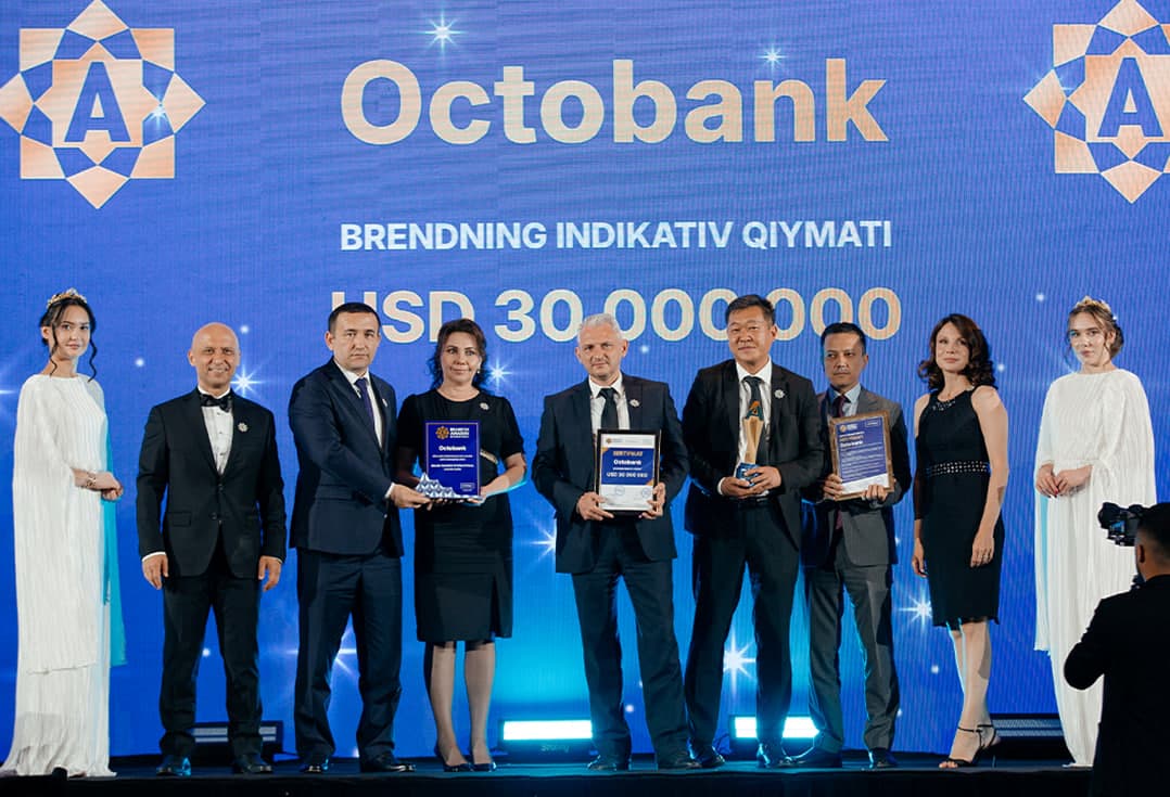 Octobank “2024 yilda O‘zbekiston bank sohasida jadal taraqqiyot uchun” mukofotiga sazovor bo‘ldi