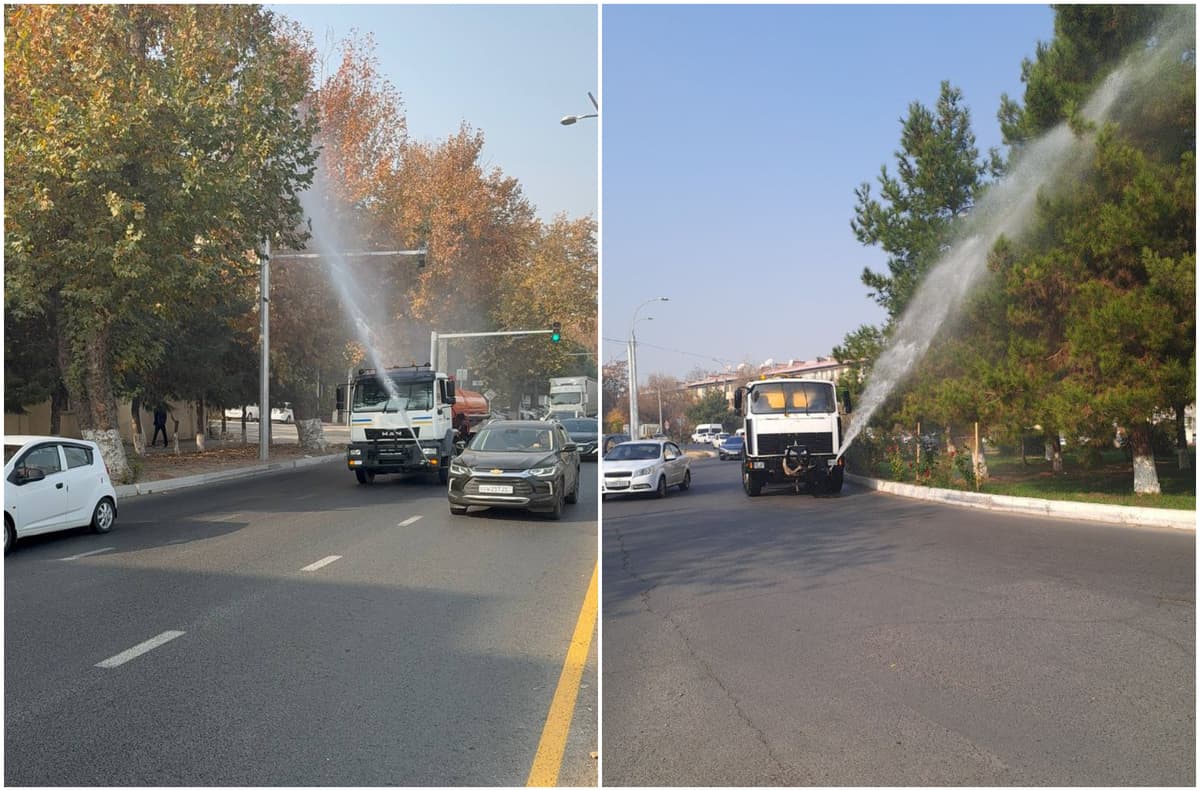 Toshkent havosidagi changni kamaytirish: hokimlik yo‘llarga suv sepish bo‘yicha maxsus rejim joriy etdi
