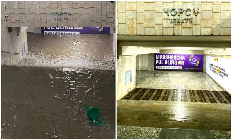 «Chorsu» metro bekatiga suv kirib ketdi