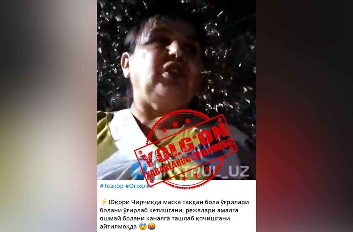 Toshkent viloyatida bola o‘g‘irlashga urinish bo‘lgani aytilgan video haqiqatga to‘g‘ri kelmasligi ma’lum qilindi