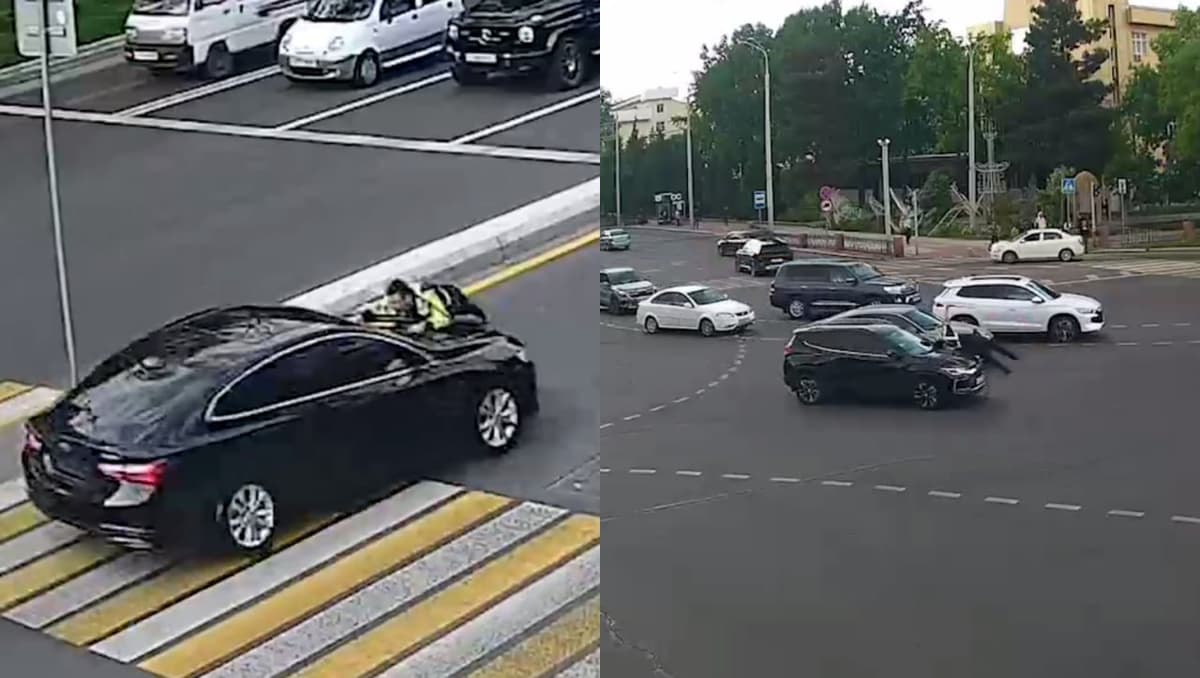В Ташкенте водитель Malibu протащил инспектора на капоте, а Tracker сбил регулировщика на перекрёстке
