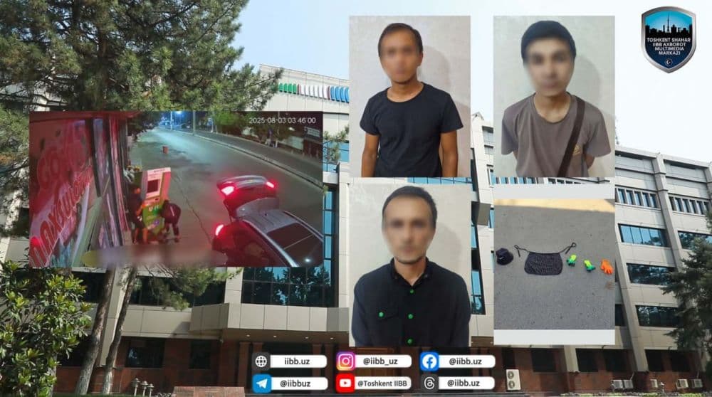 Toshkentda bankomatni o‘g‘irlashga uringan uch kishi ushlandi