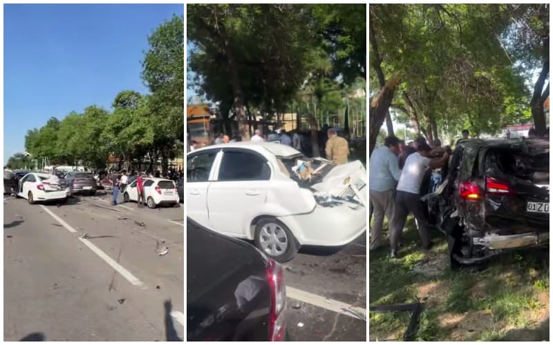 Toshkentda 15 ta avtomobil ishtirokida YTH ro‘y berdi