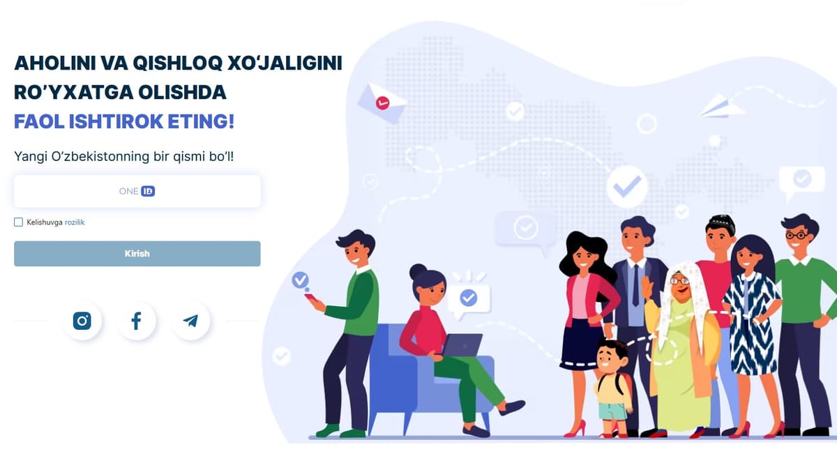 O‘zbekistonda aholi va qishloq xo‘jaligini ro‘yxatga olish boshlandi