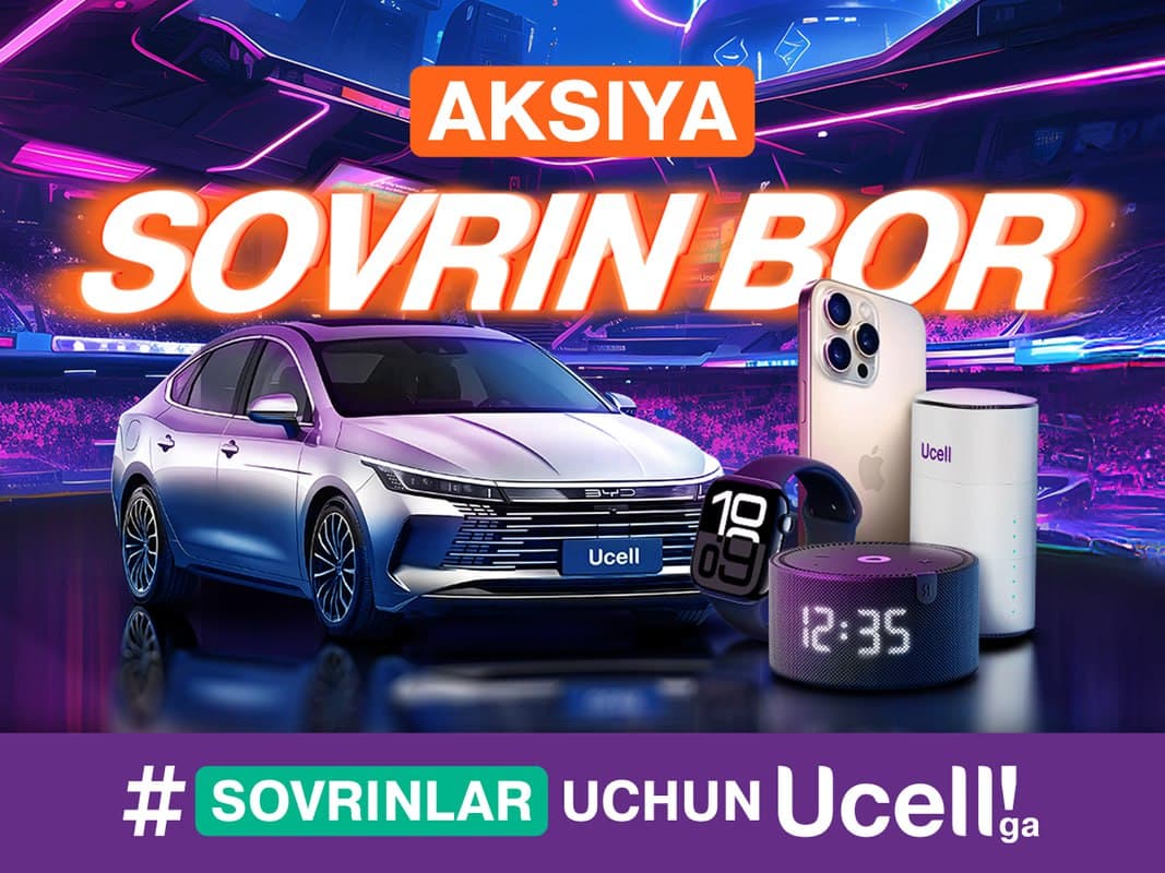 Ucell "Sovrin Bor" keng ko‘lamli aksiyasini boshlaydi - bosh sovrin BYD avtomobili