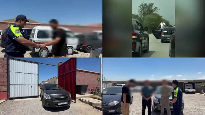 Водителей свадебного кортежа в Сурхандарье наказали за опасную езду
