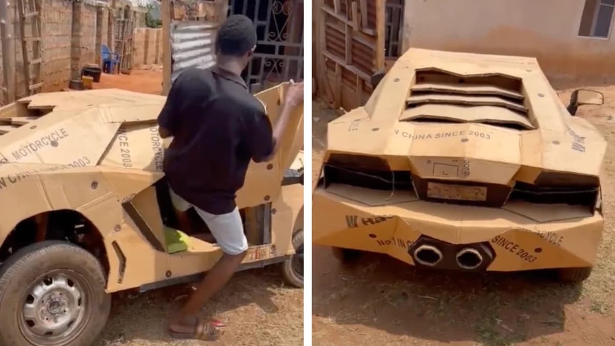 Nigeriyalik usta kartondan Lamborghini yasadi