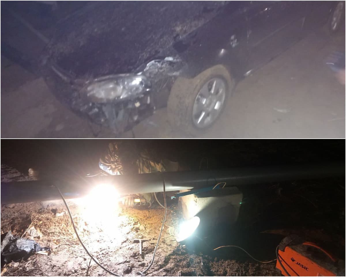Qoraqalpog‘istonda mashina gaz quvurga urilib, unga shikast yetkazdi