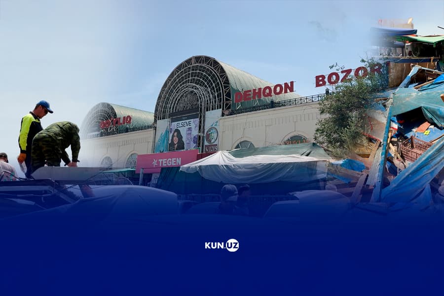 Qo‘yliqdan reportaj: bozor tashqarisidagi noqonuniy deb topilgan do‘konlar buzilmoqda