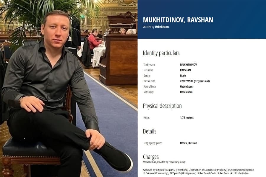 Ravshan Mukhitdinov placed on international wanted list