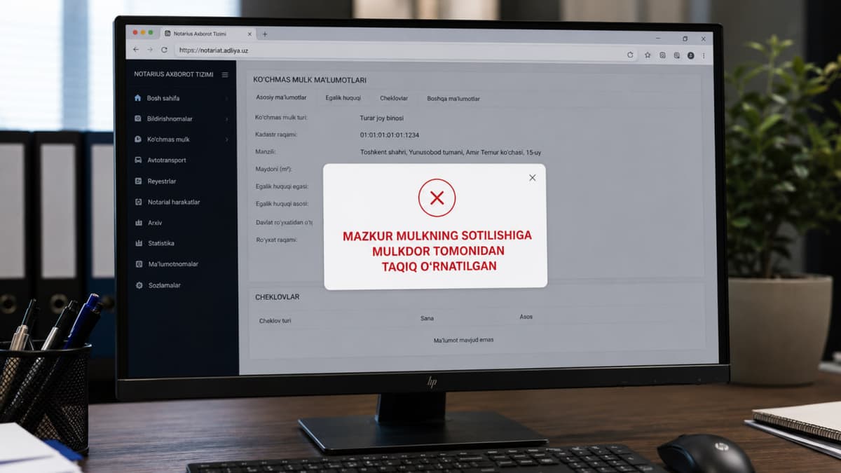 Avtomobil va ko‘chmas mulkni sotish yo garovga qo‘yishni MyGov orqali taqiqlash imkoniyati yaratiladi