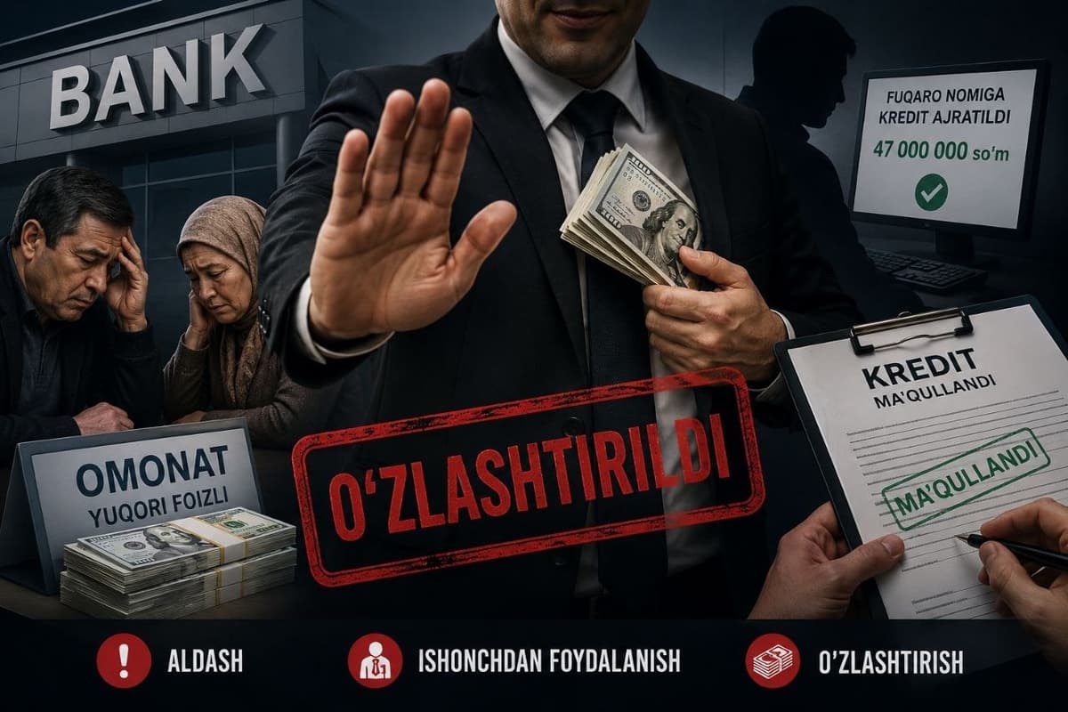 Qashqadaryoda uchta bankka oid firibgarlik holati aniqlandi