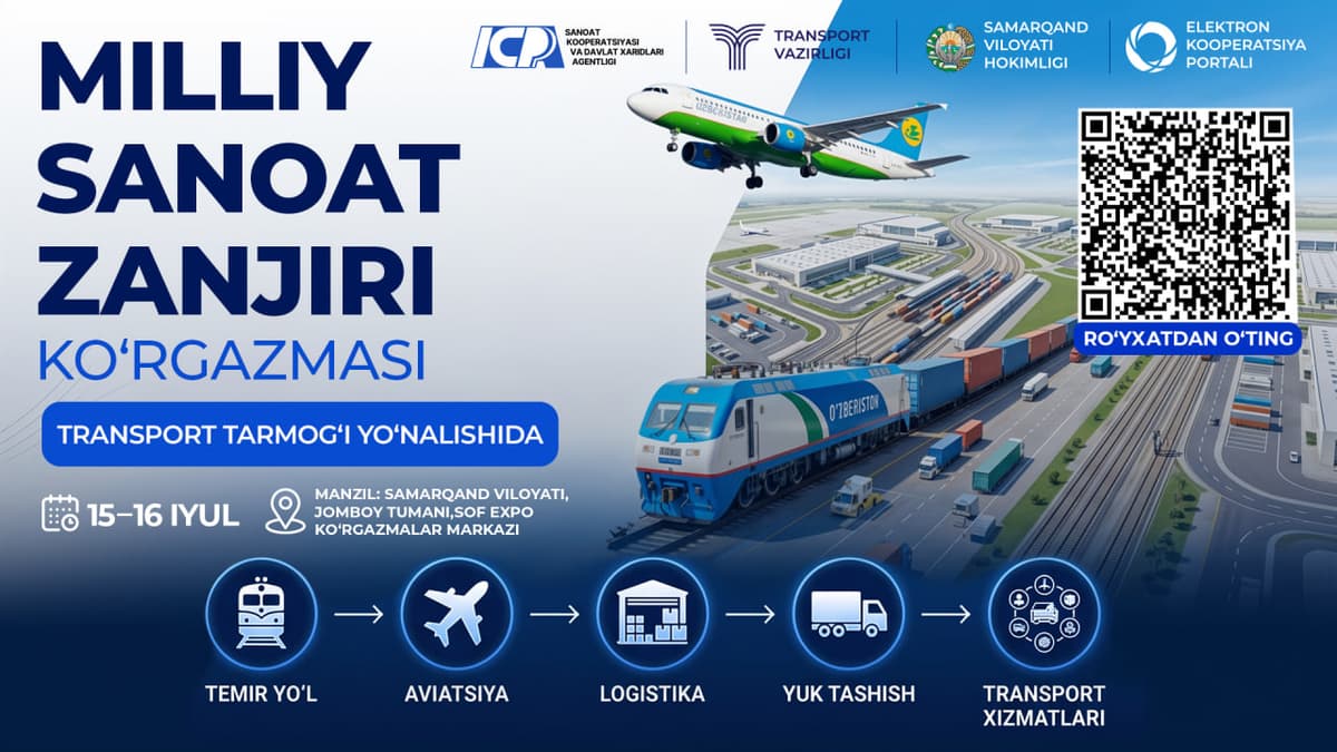 Transport sohasida "Milliy sanoat zanjiri" ko‘rgazmasi o‘tkaziladi