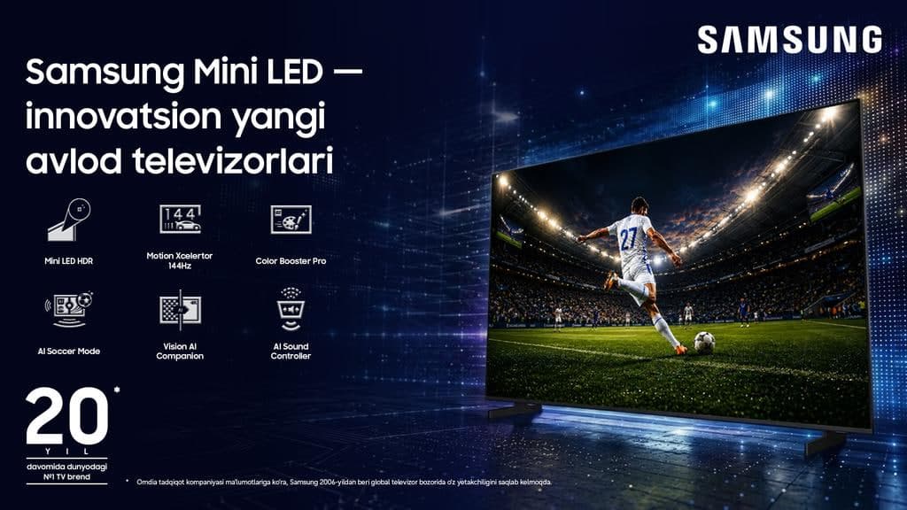 Samsung Electronics O‘zbekistonda innovatsion Mini LED texnologiyasiga ega televizorlar turkumini taqdim etadi