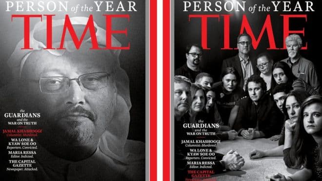 Time jurnali bir necha jurnalistni «Yil odami» sifatida e'lon qildi