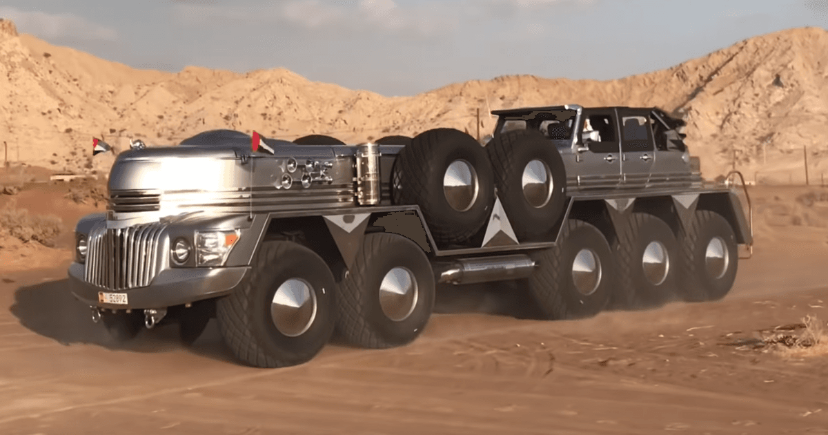 Arab shayxi uchun tank tashuvchidan ulkan jip yig‘ib berildi (video)