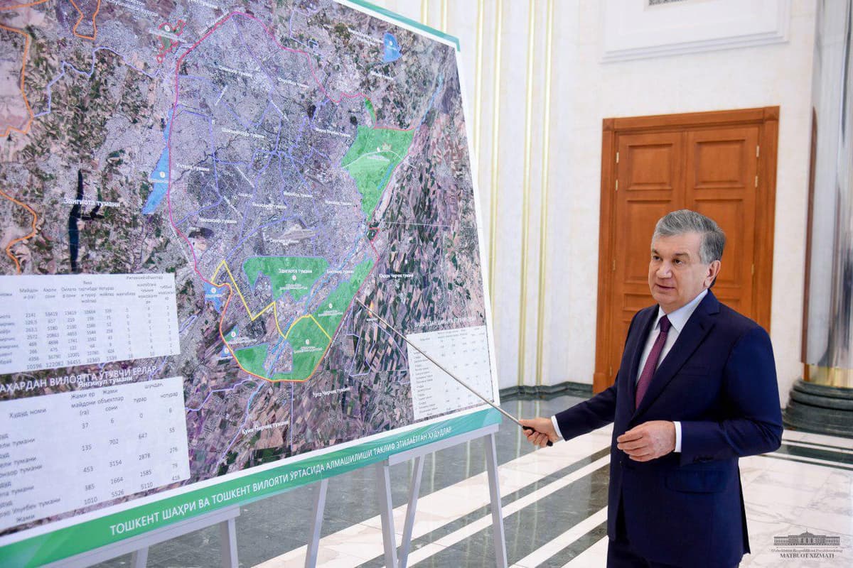 Toshkent shahri va Toshkent viloyati tumanlari hududlari o‘zgartiriladi