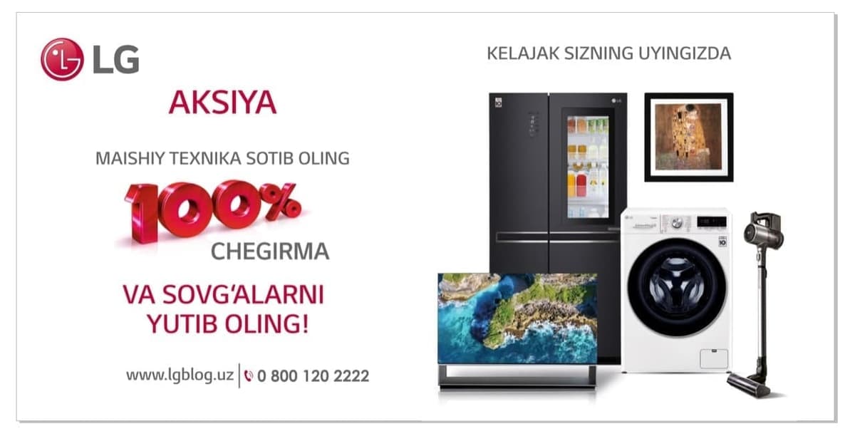 LG mijozi bo‘lsangiz, sizni katta chegirmalar kutyapti – LG Electronics'dan mijozlar uchun PREMIUM g‘amxo‘rlik
