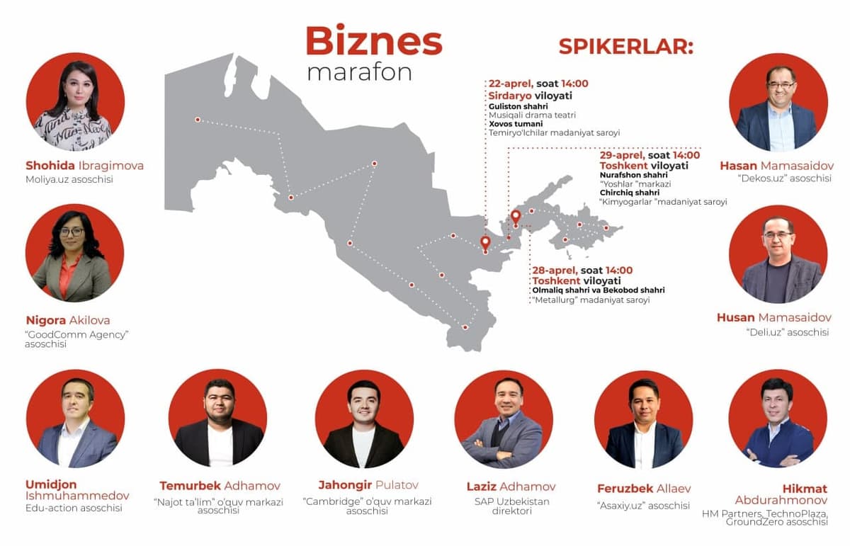 Alisher Sa'dullayev “Biznes marafon” loyihasi davom etadigan navbatdagi viloyatlarni e'lon qildi