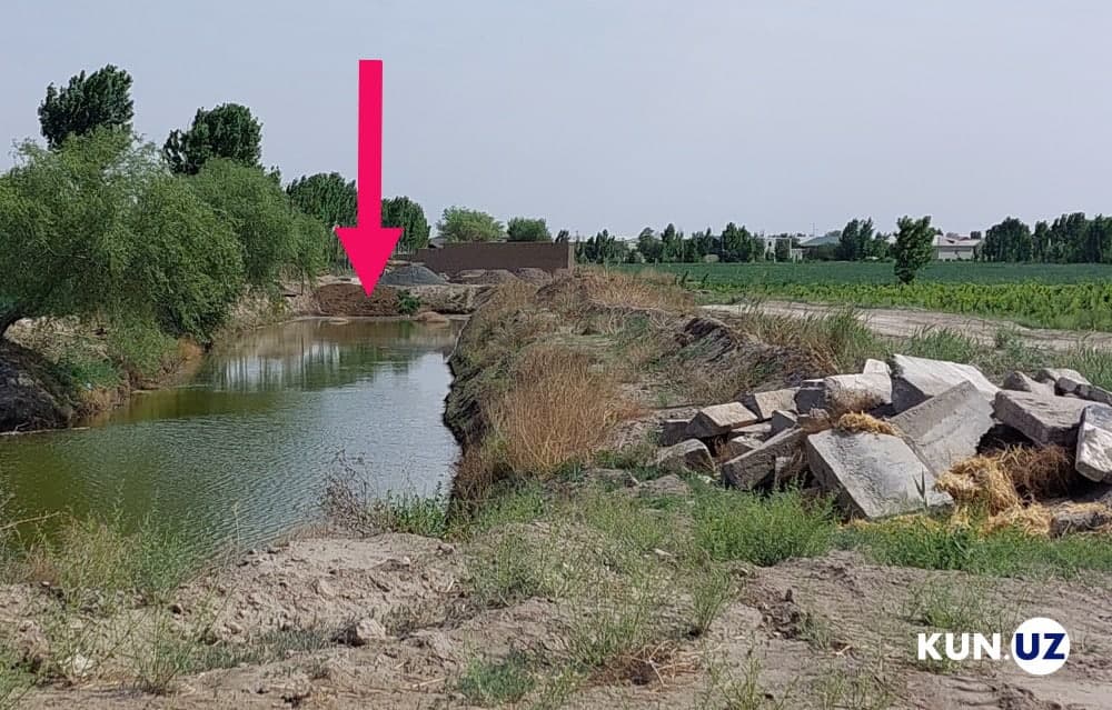 Urganch tumanida zaxkash ko‘milib, noqonuniy uylar qurilmoqda