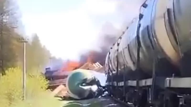 Bryansk oblastida temiryo‘lda portlash amalga oshirildi. Yuk poyezdi izdan chiqib ketgan